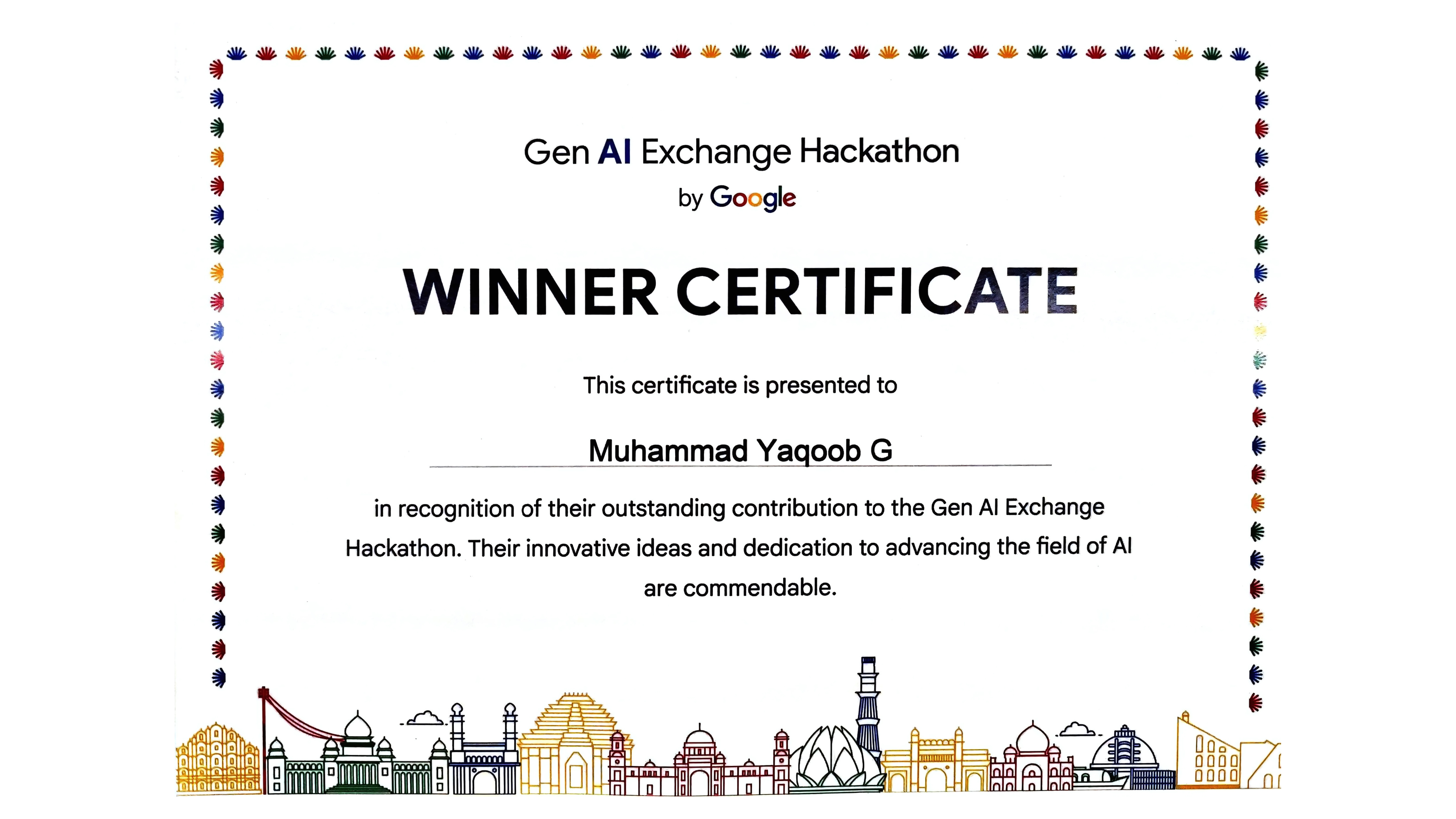Award Certificate